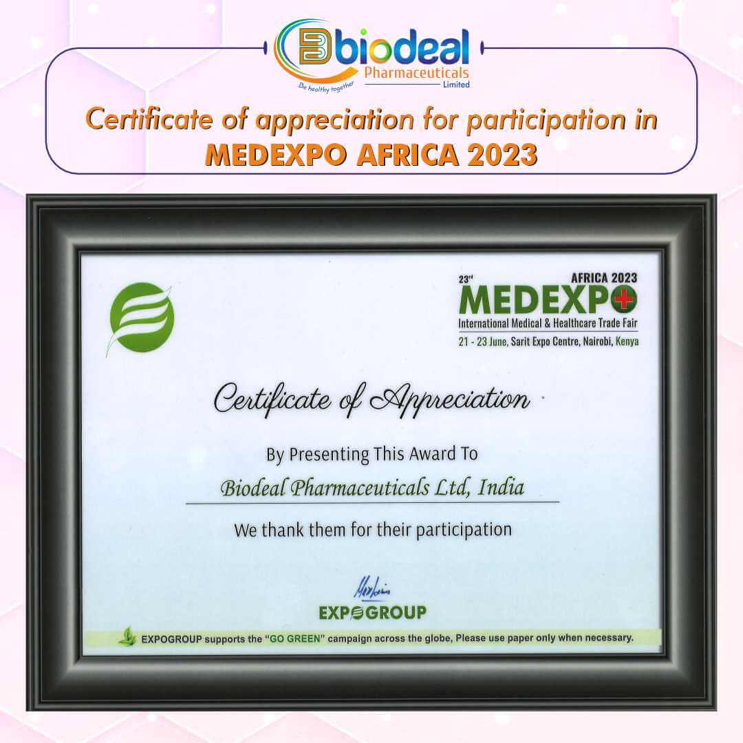 MedExpo Kenya 2023 Certificate